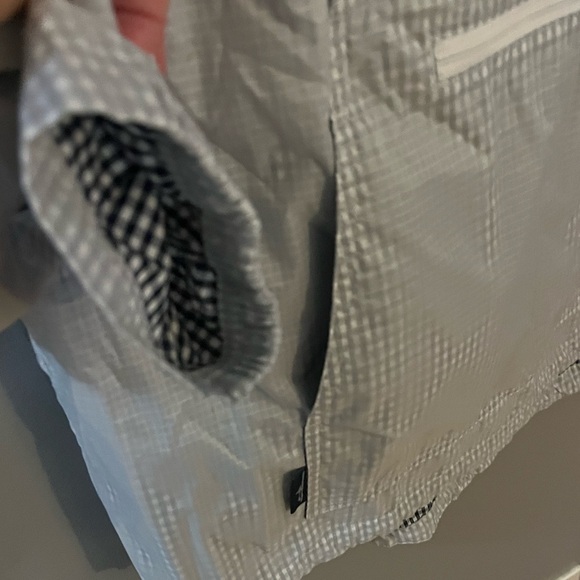 Charles River Cape Cod Logo Classic 3/4 Zip Hoodie White lined Gingham Pullover - Picture 6 of 11